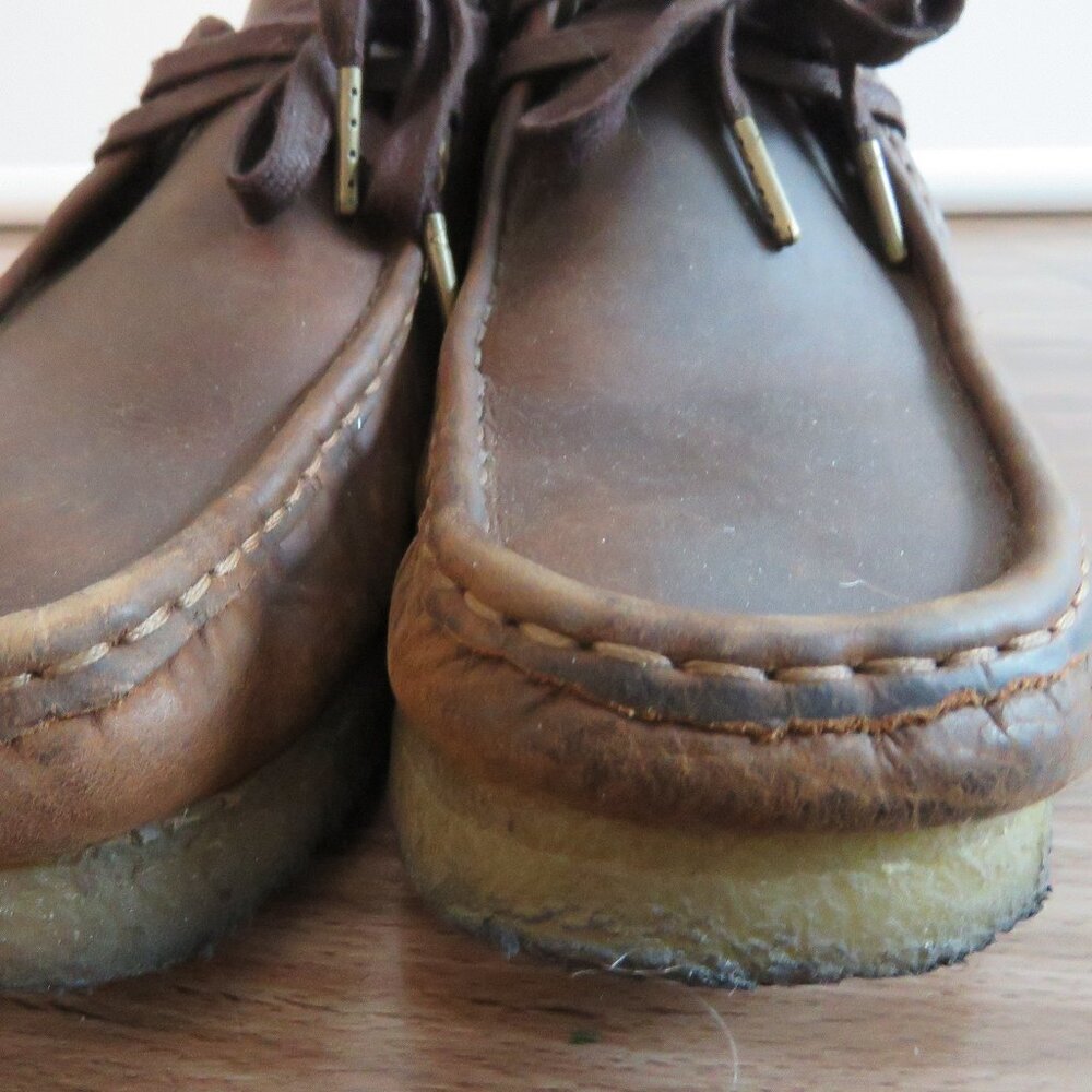 CLARKS ORIGINALS Wallabee Chukka Shoes in Brown Leather - Men's Size US 9 - Picture 10 of 15
